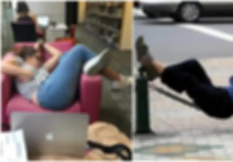 (Foto) Kocak! Terlalu Lelah, Orang-orang Ini Tidur di Tempat Tak Terduga, Salah Satunya di Atas Rantai