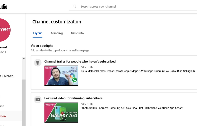 nama channel youtube