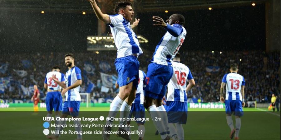 FC Porto Vs AS Roma - Skor Sama Kuat Hiasi Babak Pertama Laga