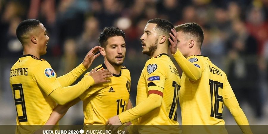 Kualifikasi Piala Eropa 2020 - Dua Gol Hazard Bawa Belgia Kalahkan Rusia