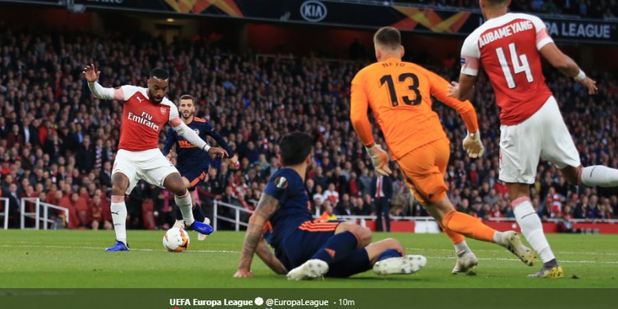 Hasil Liga Europa - Auba dan Lacazette Beringas, Arsenal Bekuk Valencia