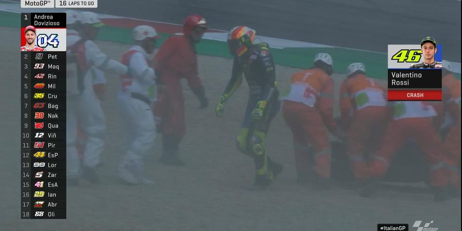 MotoGP Italia 2019 - Terjatuh Saat di Posisi ke-21, Penderitaan Valentino Rossi Lengkap