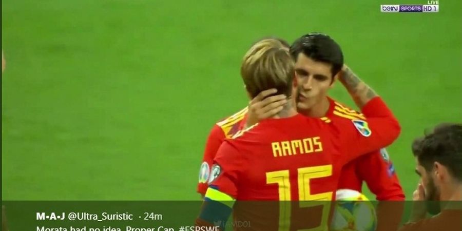 Mesra, Sergio Ramos dan Alvaro Morata Cipika-Cipiki Sebelum Penalti