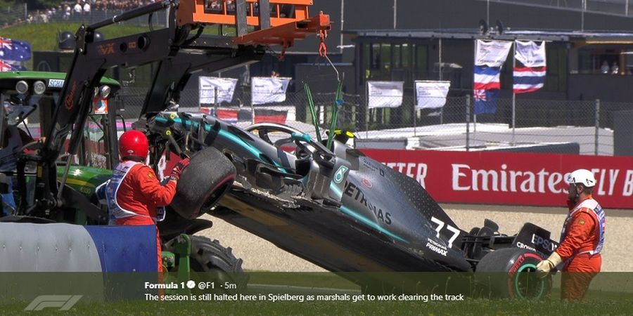 Hasil FP2 F1 GP Austria 2019 - Sarat Insiden, Red Flag Berkibar 2 Kali