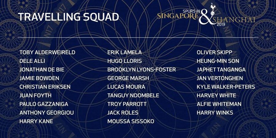 26 Pemain Tottenham Hotspur untuk Tur Asia dan ICC 2019 Singapura