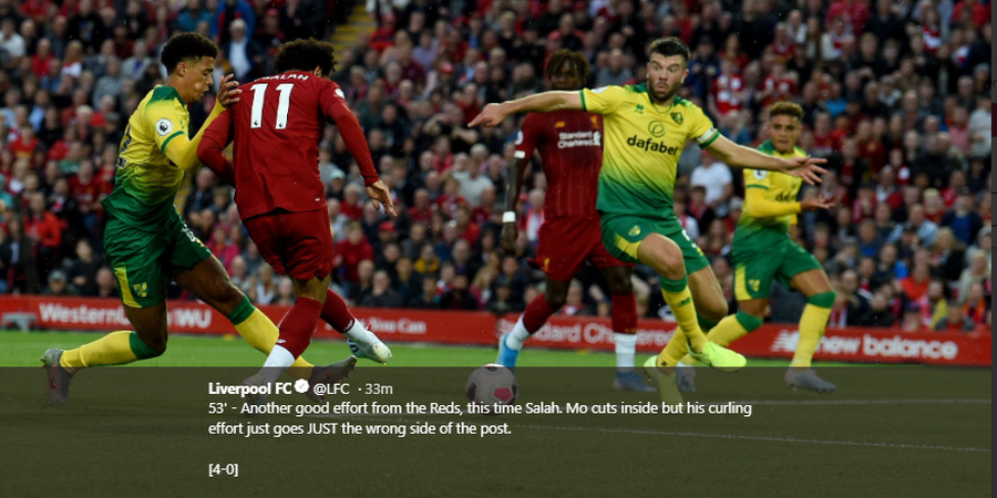 Hasil Liverpool Vs Norwich City - Menang Besar, The Reds Gagal Clean Sheet dan Kehilangan Alisson