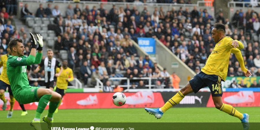 Hasil Newcastle Vs Arsenal - Gol Tunggal Aubameyang Menangkan The Gunners