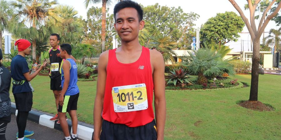 Tiket.com Kudus Relay Marathon 2019 - Akui Punya Motivasi Kuat, Pria Probolinggo Ini Salip 7 Pelari di Depannya