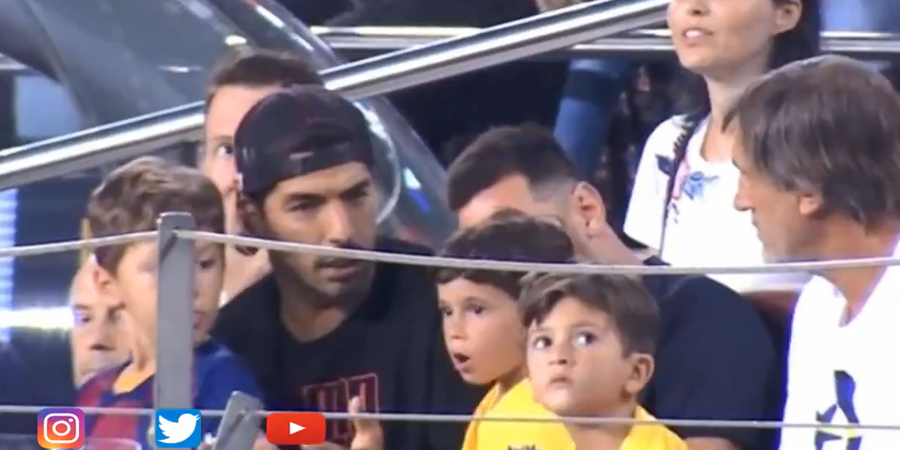 Anak Messi Heboh Ketika Nonton Pertandingan, Begini Respon Luis Suarez