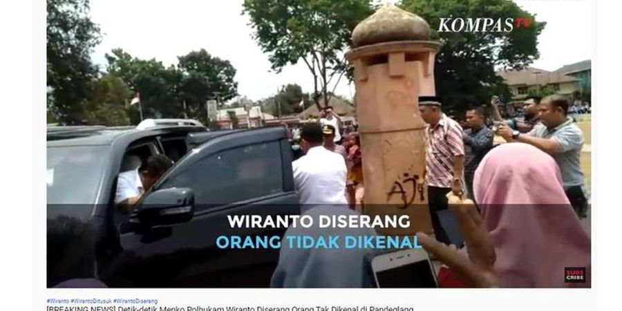 VIDEO - Detik-detik Ketum PBSI Wiranto Ditusuk Orang Tak Dikenal
