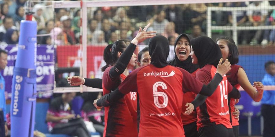 Menangi Babak Final, Tim Putri Bank Jatim Cetak Hat-trick Juara Livoli