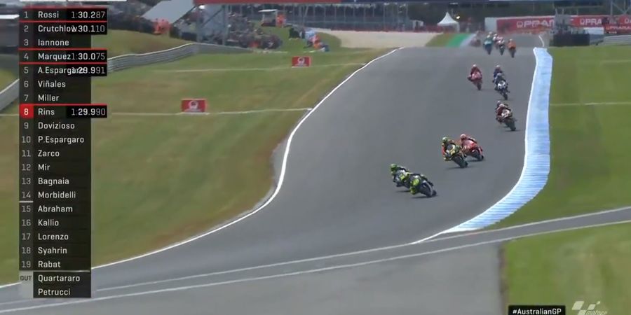 Hasil MotoGP Australia 2019 - Sempat Sempurna pada Start ke-400, Valentino Rossi Lalu Terjun Bebas