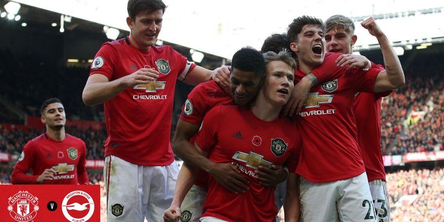Man United Vs Brighton - 2 Gol dalam 3 Menit, Setan Merah Perkasa di Old Trafford