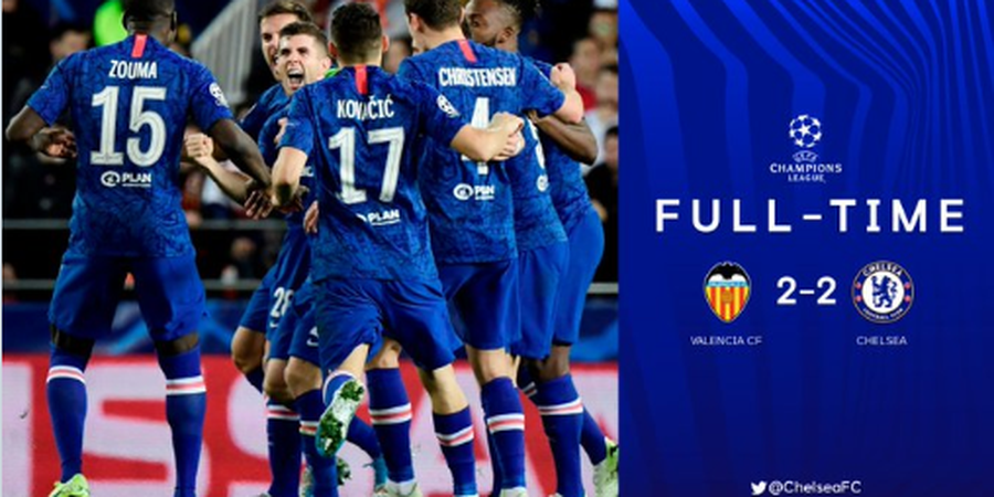 Hasil Liga Champions - Imbang 2-2, Valencia dan Chelsea Tunda Kelolosan ke Babak 16 Besar