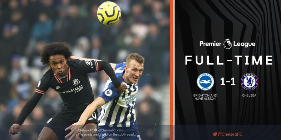 Hasil Liga Inggris - Gol Salto Pemain Brighton Buyarkan Kemenangan Chelsea