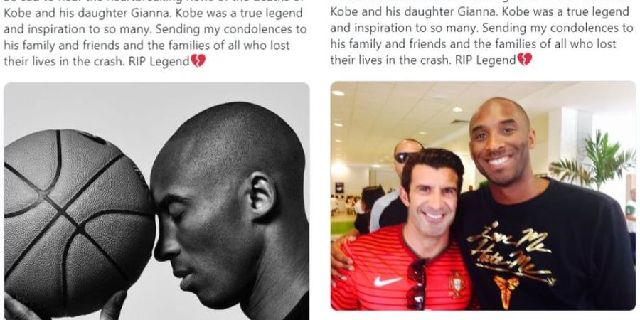 Polemik Ronaldo dan Figo soal Twit Duka untuk Kobe Bryant, Siapa Niru Siapa?