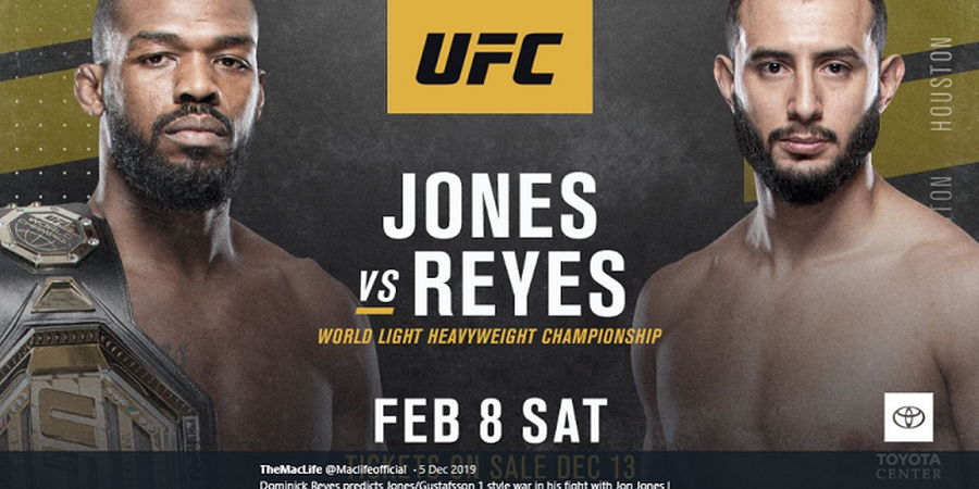 Dominick Reyes Mengaku Tak Gentar dengan Ketangguhan Jon Jones