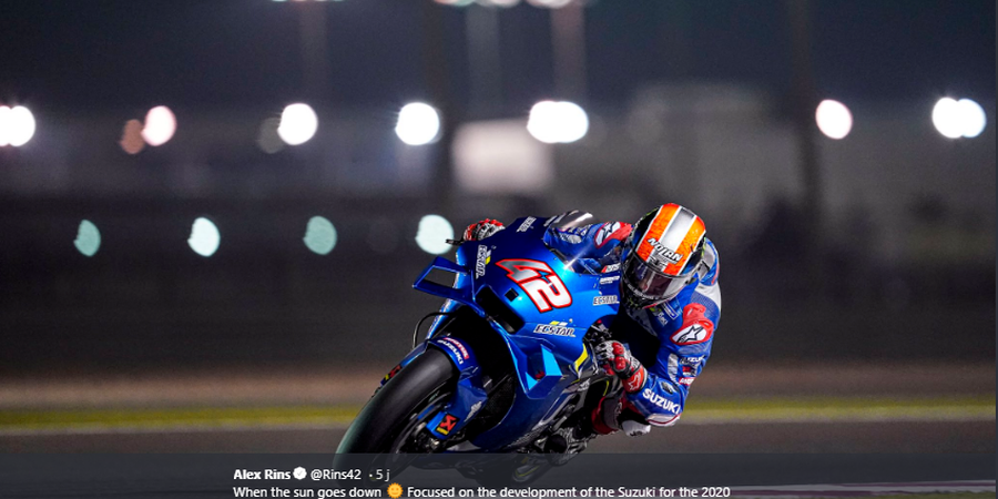Hasil Tes Pramusim MotoGP 2020 Qatar - Duo Suzuki Melesat, Rossi ke-7