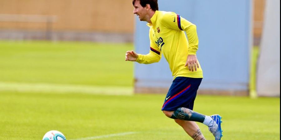Sesi Latihan Barcelona: Lionel Messi Kurusan dan Tanpa Berewok, Ngapain Aja di Karantina?