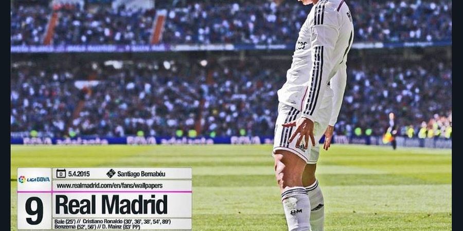 VIDEO - 5 Gol Ronaldo ke Gawang Granada, 3 Kaki Kanan, 2 Sundulan