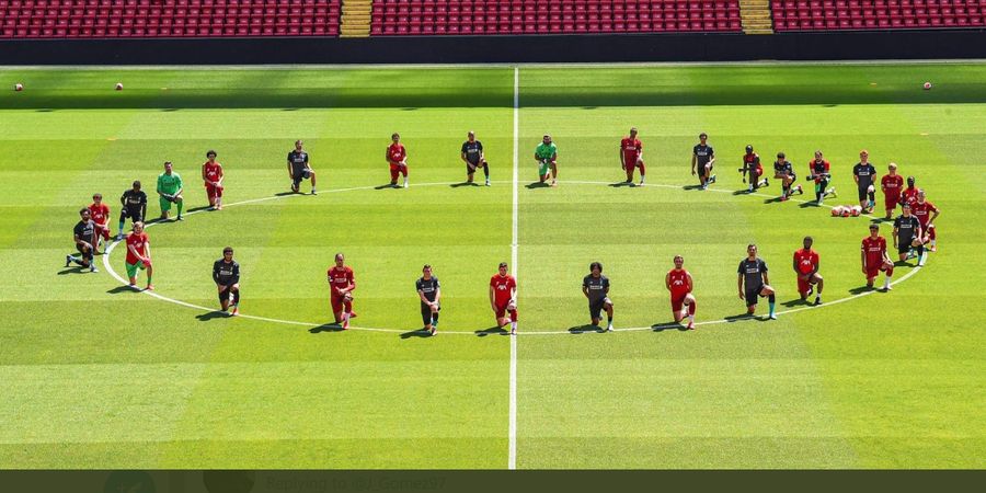 Solidaritas untuk George Floyd, Satu Tim Liverpool Berlutut di Lapangan