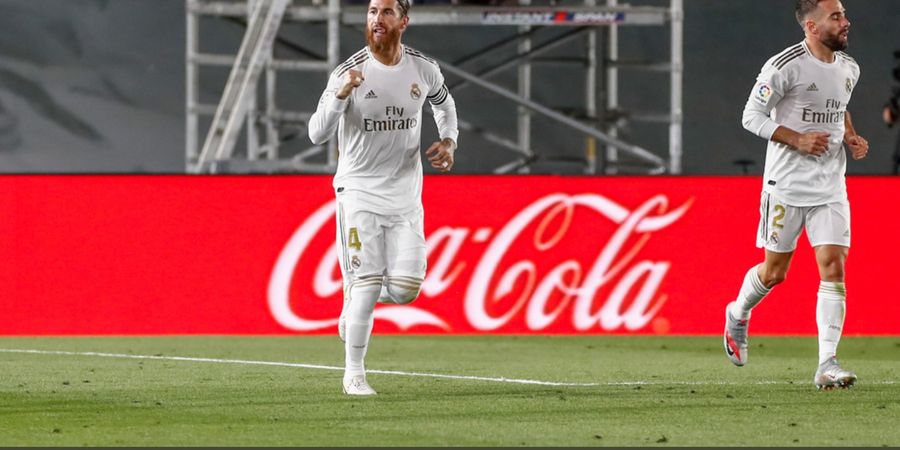 Hasil Liga Spanyol - Penalti Sergio Ramos Bawa Real Madrid Kian Jauh Asapi Barcelona