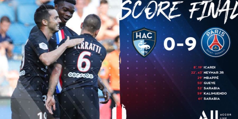 PSG Bantai Le Havre 9-0, 5000 Orang Sudah Bisa Nonton Sepak Bola Lagi