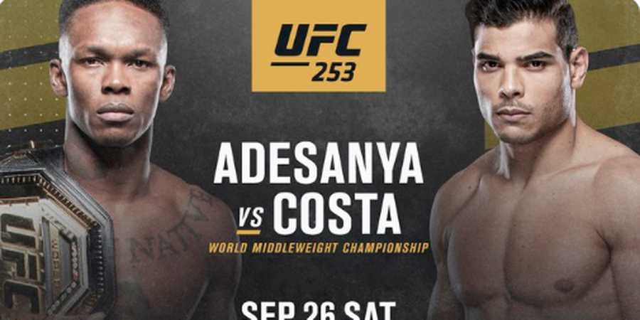 Jadwal UFC 253 - Termasuk Paulo Costa vs Israel Adesanya, 2 Laga Perebutan Sabuk Juara