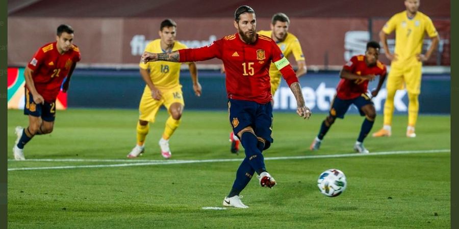 Spanyol vs Ukraina - Cetak Brace, Sergio Ramos Jadi Bek Tersubur dan Lampaui Legenda Argentina