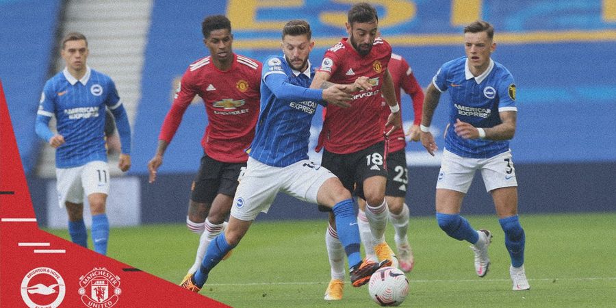 Hasil Babak I - Bruno Fernandes Bantu Brighton dan Man United Cetak Gol