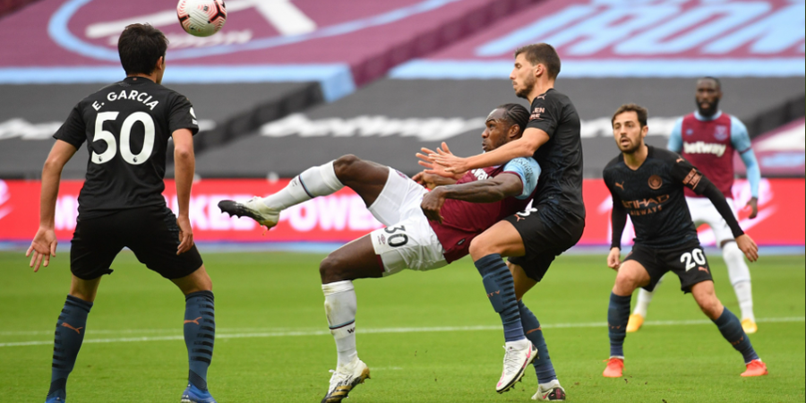 Hasil Liga Inggris - Gol Akrobatik Michail Antonio Nyaris Buat Man City Terpuruk