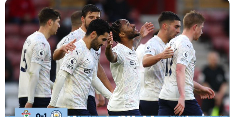Hasil Liga Inggris - Manchester City Menang Tipis 1-0 atas Southampton