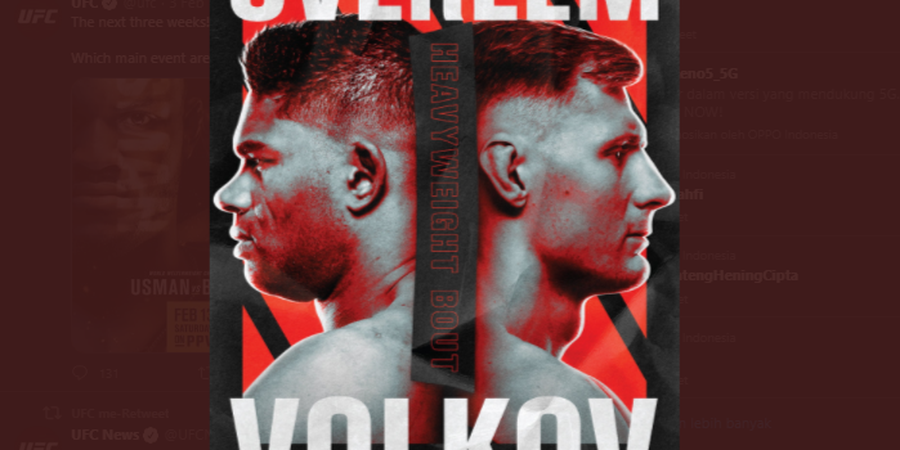 Jadwal UFC Vegas 18: Alistair Overeem vs Alexander Volkov