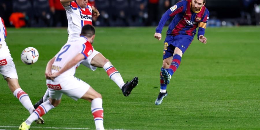Hasil Liga Spanyol - Trincao-Lionel Messi Gemilang, Barcelona Pesta Gol ke Gawang Alaves