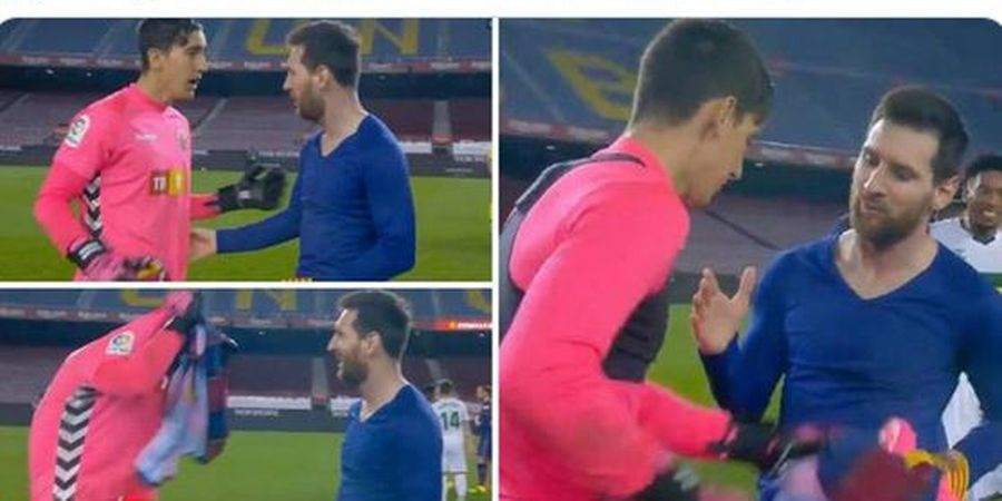 Kaget Lionel Messi Minta Kausnya, Kiper Elche Buru-buru Buka Baju