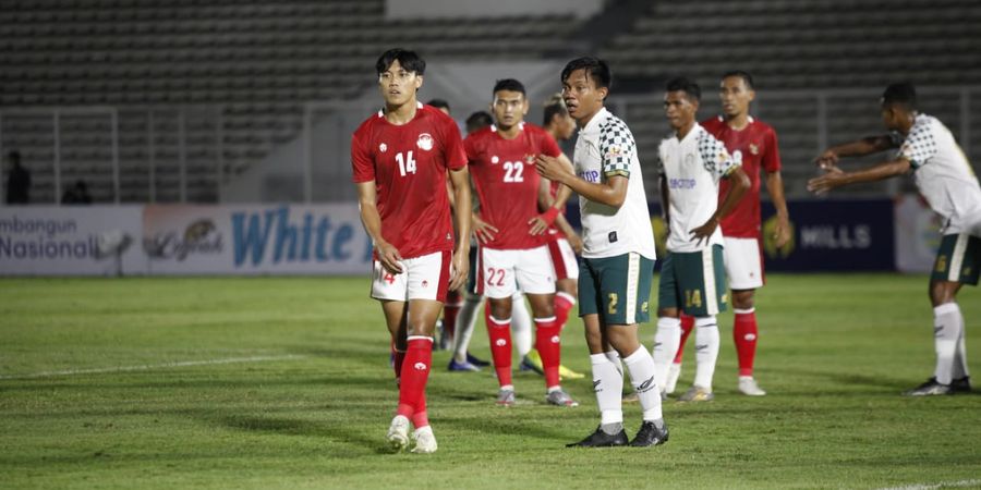 Timnas U-22 Indonesia Unggul 1-0 atas Tira Persikabo di Babak Pertama