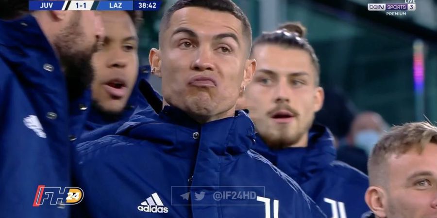 Cristiano Ronaldo Melengos Lihat Gol Roket, Juventus Tertahan di Babak I