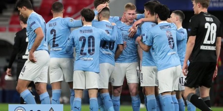 Cetak Dua Gol dalam 7 Menit, Man City Bungkam Moenchengladbach di Babak I