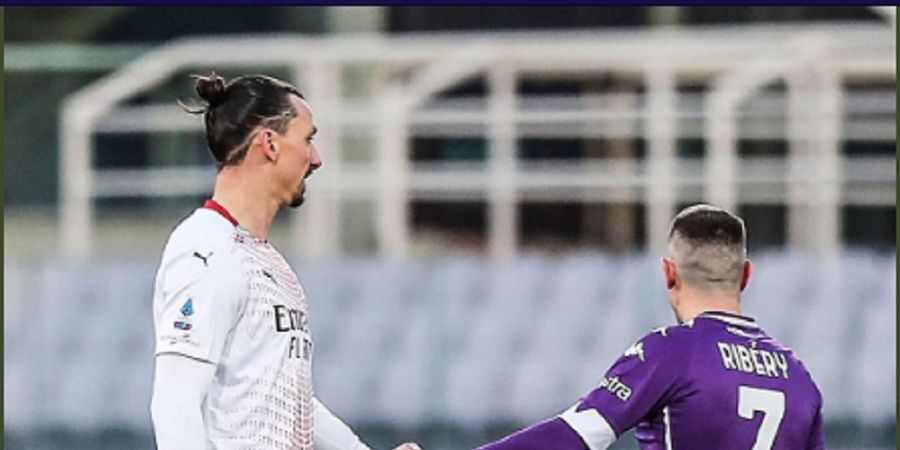 Hasil Liga Italia - Ibrahimovic dan Ribery Tua-tua Keladi, Drama 5 Gol Fiorentina vs AC Milan Jadi Milik Pemain Veteran