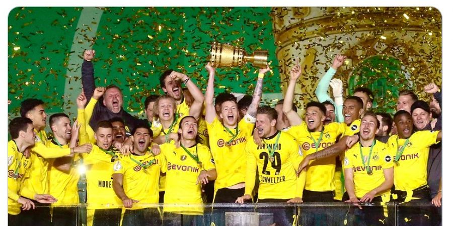 Erling Haaland dan Jadon Sancho Berbagi Dua Gol, Borussia Dortmund Bekap RB Leipzig dan Raih Trofi DFB Pokal Kelima