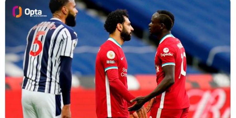 Hasil Babak I - Salah-Mane Serasi, Liverpool Ditahan Imbang 1-1 oleh West Brom