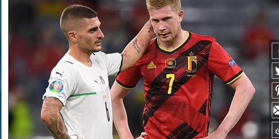 Belgia Takluk di Tangan Italia, De Bruyne Merasa Dirinya Tidak Seharusnya Bermain