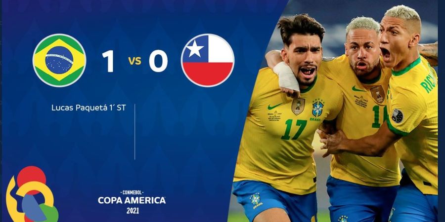 Hasil Copa America 2021 - Brasil Lolos ke Semifinal Berkat Pemain Buangan AC Milan, Gabriel Jesus Nendang Muka Lawan