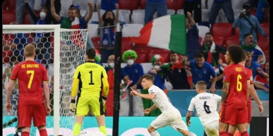 Hasil Babak I - Gol Barella dan Insigne Dibalas Penalti Lukaku, Italia Unggul 2-1 atas Belgia