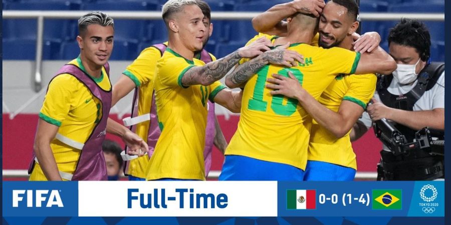 Hasil Olimpiade Tokyo 2020 - Brasil Menang Adu Penalti atas Meksiko, Lolos ke Final 3 Kali Beruntun
