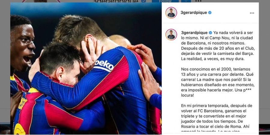 Gerard Pique: Barcelona Takkan Pernah Sama Lagi Tanpa Lionel Messi!