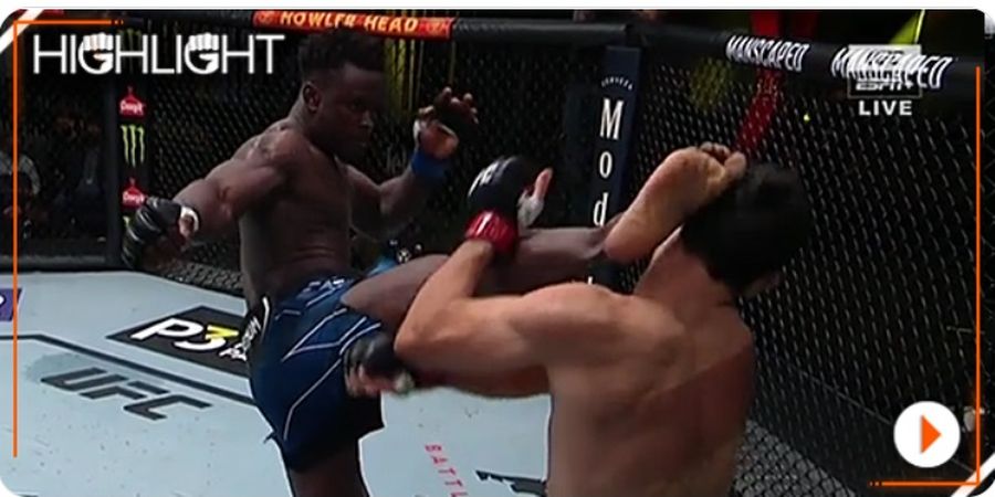 Hasil UFC Vegas 35 - 17 Detik Saja, Penakluk Tendangan Wakanda Di-KO Tendangan Super Jagoan Muslim