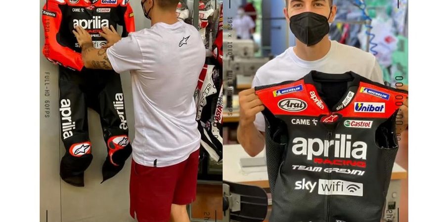 MotoGP Aragon 2021 - Vinales Pamer Jaket Balap Aprilia, 1 Sponsor Besar Hilang