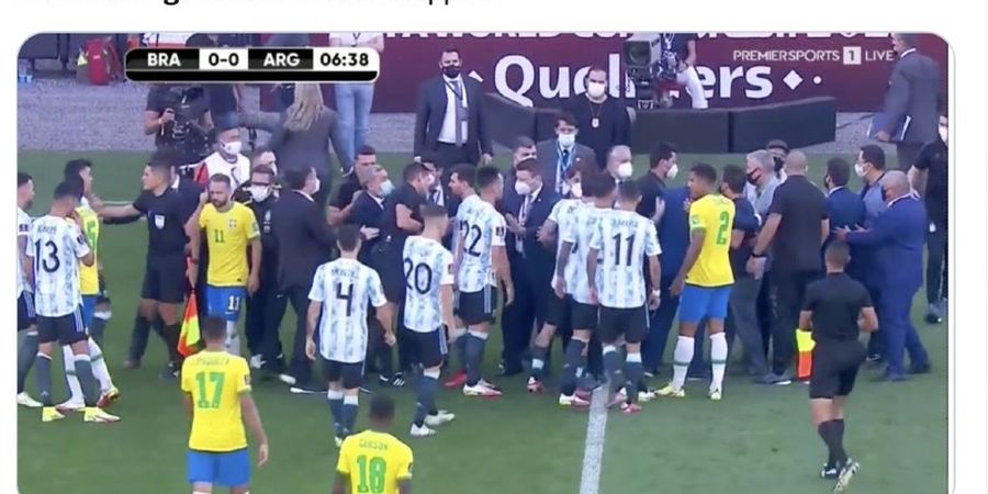 Brasil vs Argentina - Laga Terhenti setelah Enam Menit, Lionel Messi cs Diminta ke Ruang Ganti