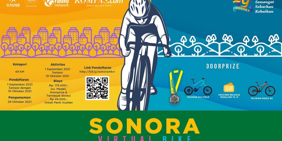 Sonora Virtual Bike Challenge - Bersepeda sambil Berdonasi